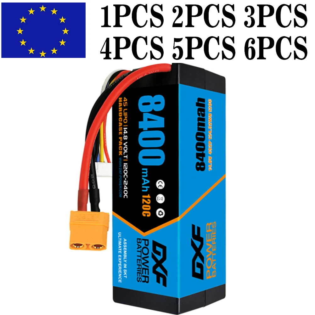 Аккумулятор DXF 4S Lipo 14,8 в 120C 8400 мАч с разъемом XT90, Жесткий Чехол для 1/8 багги-траги, внедорожника, лодки, грузовика, самолета, БПЛА, гонок
Аккумулятор DXF 4S Lipo 14,8 в 120C 8400 мАч с разъемом XT90, Жесткий Чехол для 1/8 багги-траги, внедорожника, лодки, грузовика, самолета, БПЛА, гонок