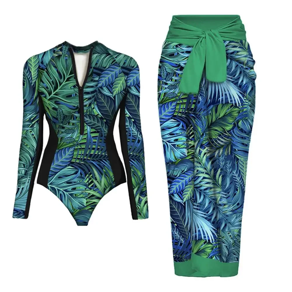 SEAURAL 2025 New Long Sleeve Vintage Print One Piece Swimwear Zipper Women Bathing Suit And Wrap Skirt Surfing Swim Suit
SEAURAL 2025 New Long Sleeve Vintage Print One Piece Swimwear Zipper Women Bathing Suit And Wrap Skirt Surfing Swim Suit