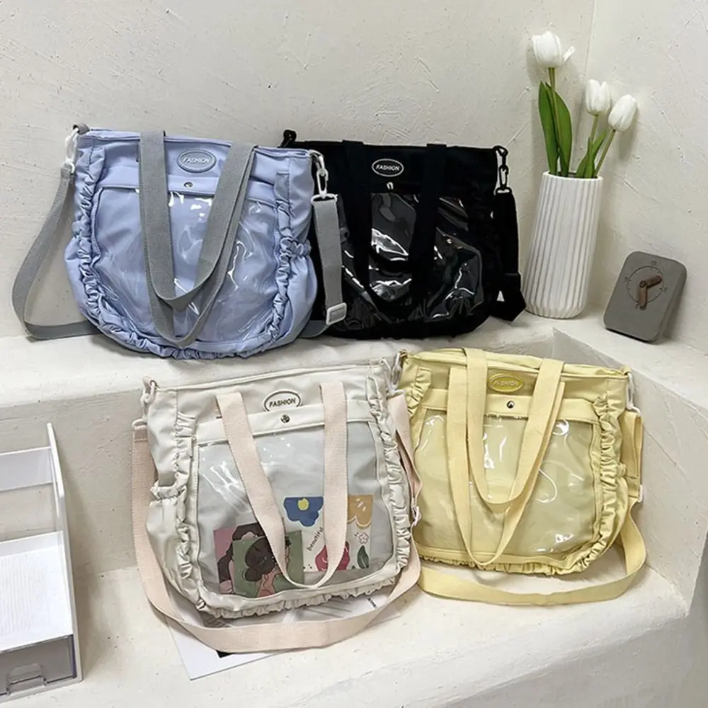 Fashion PVC Transparent Itabag Nylon Badge Display Canvas Tote Bag Large Capacity Japanese Style Student School Bag Girls
Fashion PVC Transparent Itabag Nylon Badge Display Canvas Tote Bag Large Capacity Japanese Style Student School Bag Girls