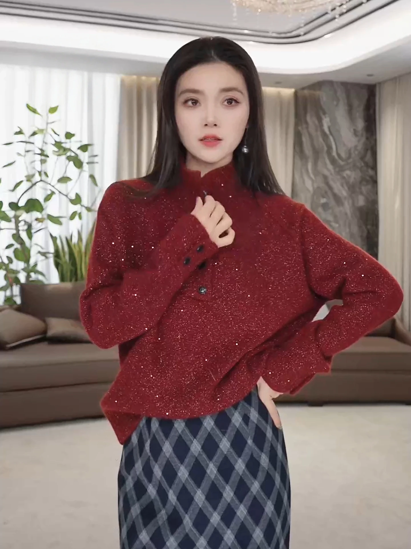 Вязаный свитер Kanyu LA eila осенне-зимний, утепленный, с высоким воротником, для ношения под одеждой, красный, с узором «Звездное небо», женский
Вязаный свитер Kanyu LA eila осенне-зимний, утепленный, с высоким воротником, для ношения под одеждой, красный, с узором «Звездное небо», женский