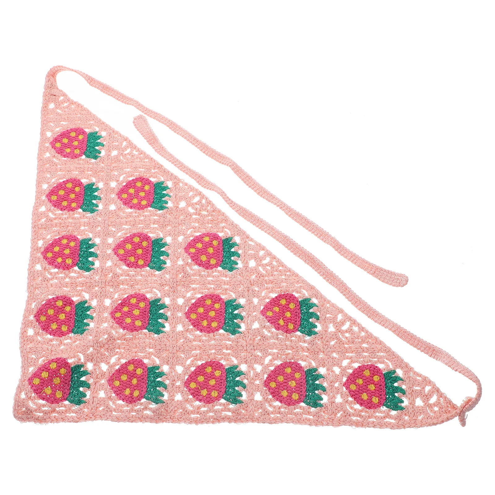 Triangle Crochet Hair Scarf Strawberry Head Kerchief Lightweight Polyester Bandana for Women Daily Wear Stage Costume Cosplay
Triangle Crochet Hair Scarf Strawberry Head Kerchief Lightweight Polyester Bandana for Women Daily Wear Stage Costume Cosplay
