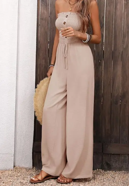New Casual Solid Color Sleeveless Strapless Jumpsuit for Spring And Summer Daily Wear Comfortable Fit
New Casual Solid Color Sleeveless Strapless Jumpsuit for Spring And Summer Daily Wear Comfortable Fit