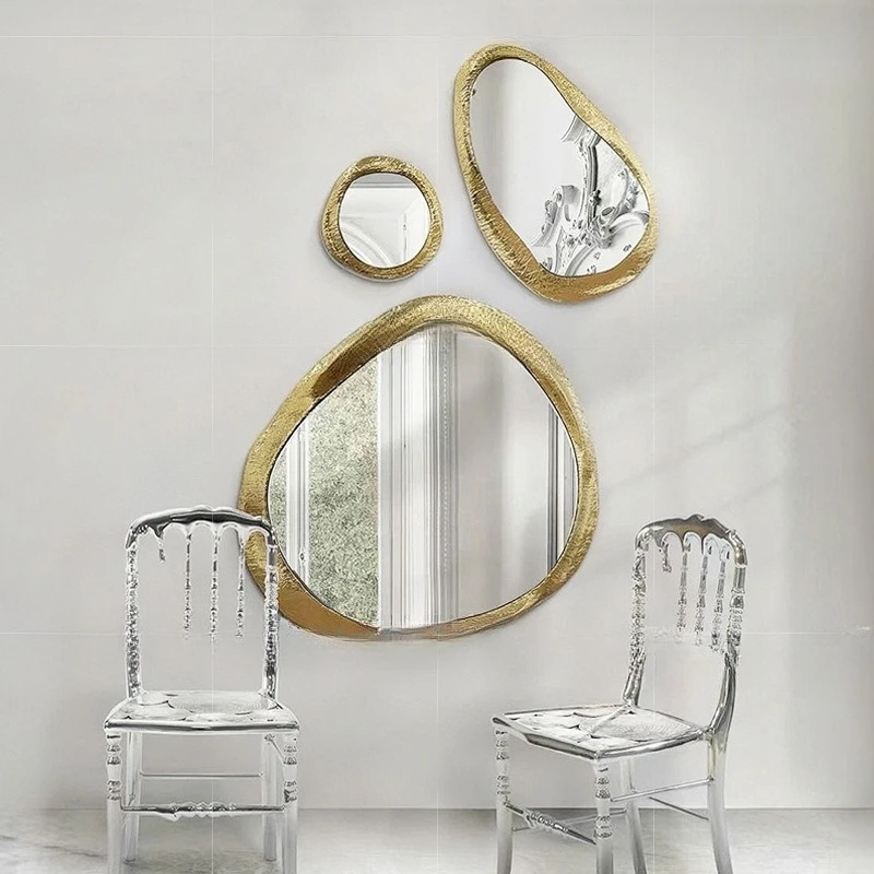 Light luxury special-shaped brass wall-mounted decorative mirror living room wall villa entrance high-end design creative art
Light luxury special-shaped brass wall-mounted decorative mirror living room wall villa entrance high-end design creative art