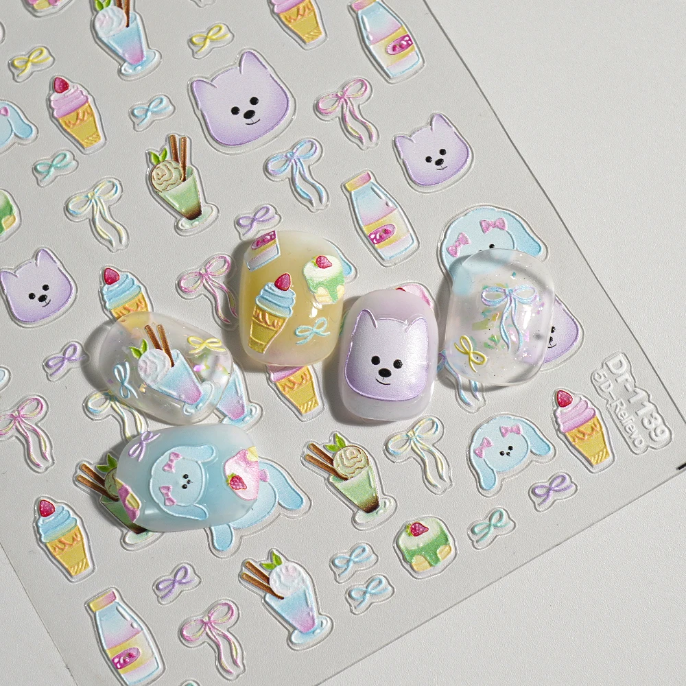 3D Sweet Kawaii Bear Bunny Nail Decals – Pastel Cartoon Nail Stickers for DIY Manicure
3D Sweet Kawaii Bear Bunny Nail Decals – Pastel Cartoon Nail Stickers for DIY Manicure