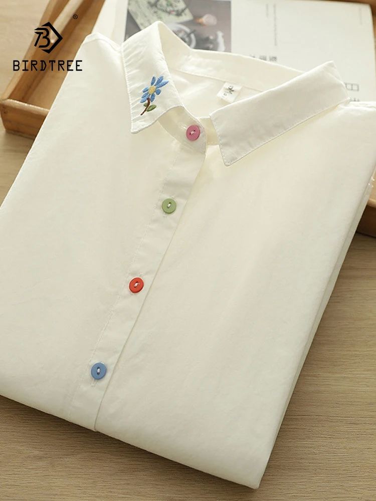 New 2025 Spring Cotton Long Sleeve Shirt, Women Turn-down Collar Embroidery, Mori Girl Japan Style Sweet Loose Blouse T52629CC
New 2025 Spring Cotton Long Sleeve Shirt, Women Turn-down Collar Embroidery, Mori Girl Japan Style Sweet Loose Blouse T52629CC