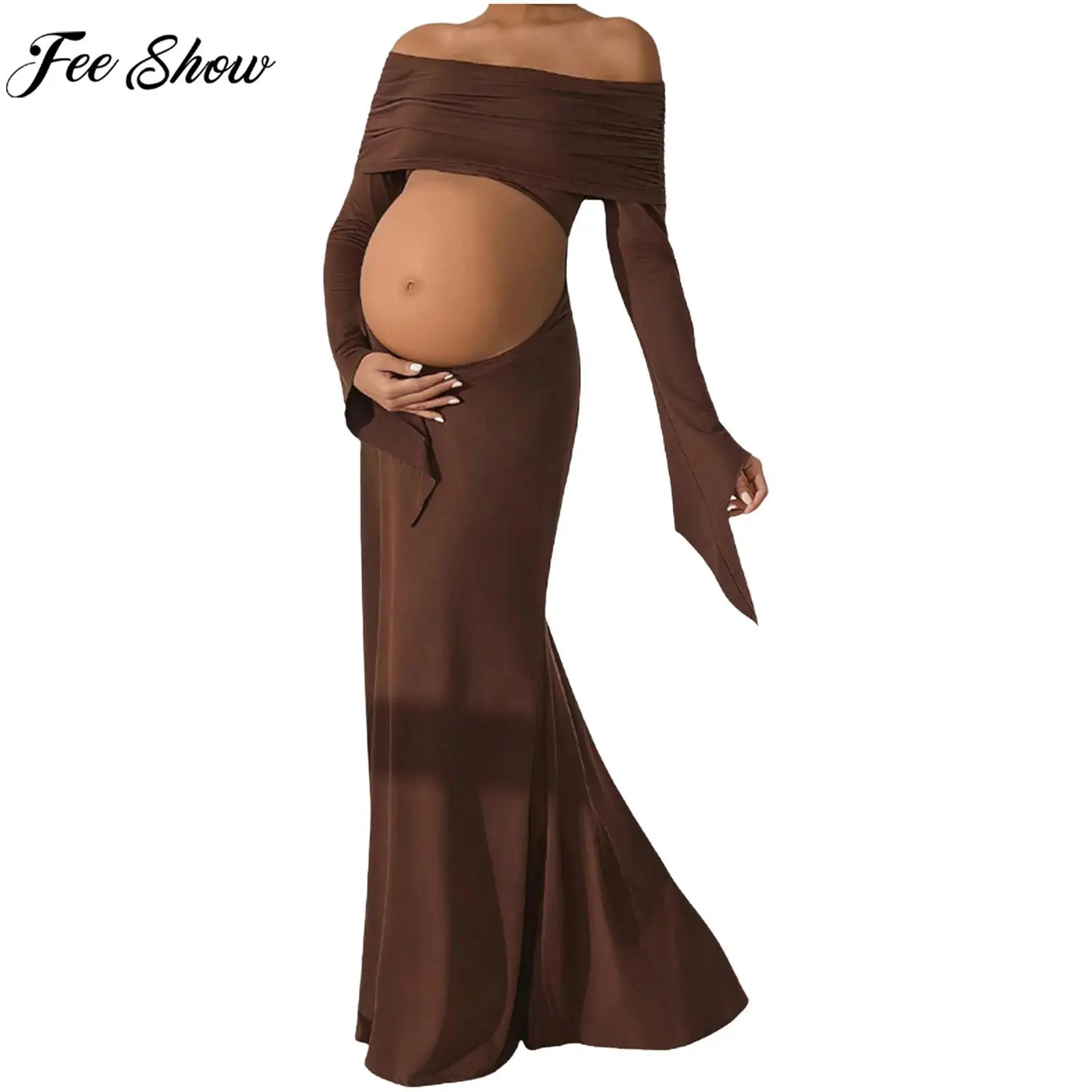 Платье макси для беременных с открытыми плечами, длинными расклешенными рукавами и драпировкой для фотосессий, вечеринок в честь рождения ребенка, пляжного отдыха и праздников
Платье макси для беременных с открытыми плечами, длинными расклешенными рукавами и драпировкой для фотосессий, вечеринок в честь рождения ребенка, пляжного отдыха и праздников