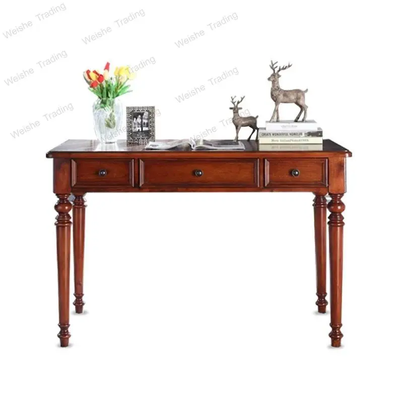 American solid wood desk household computer retro desk simple small apartment writing desk children's study table
American solid wood desk household computer retro desk simple small apartment writing desk children's study table