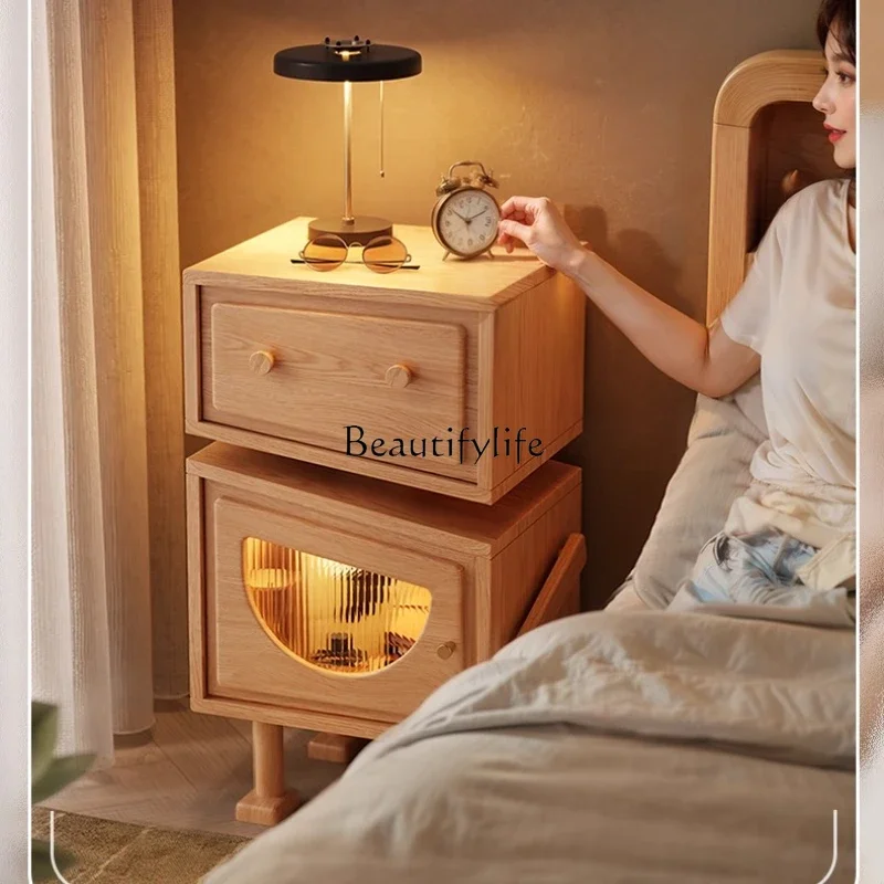 LXSolid wood bedside table, bedroom with lamp storage, tilted head robot cabinetSSS
LXSolid wood bedside table, bedroom with lamp storage, tilted head robot cabinetSSS
