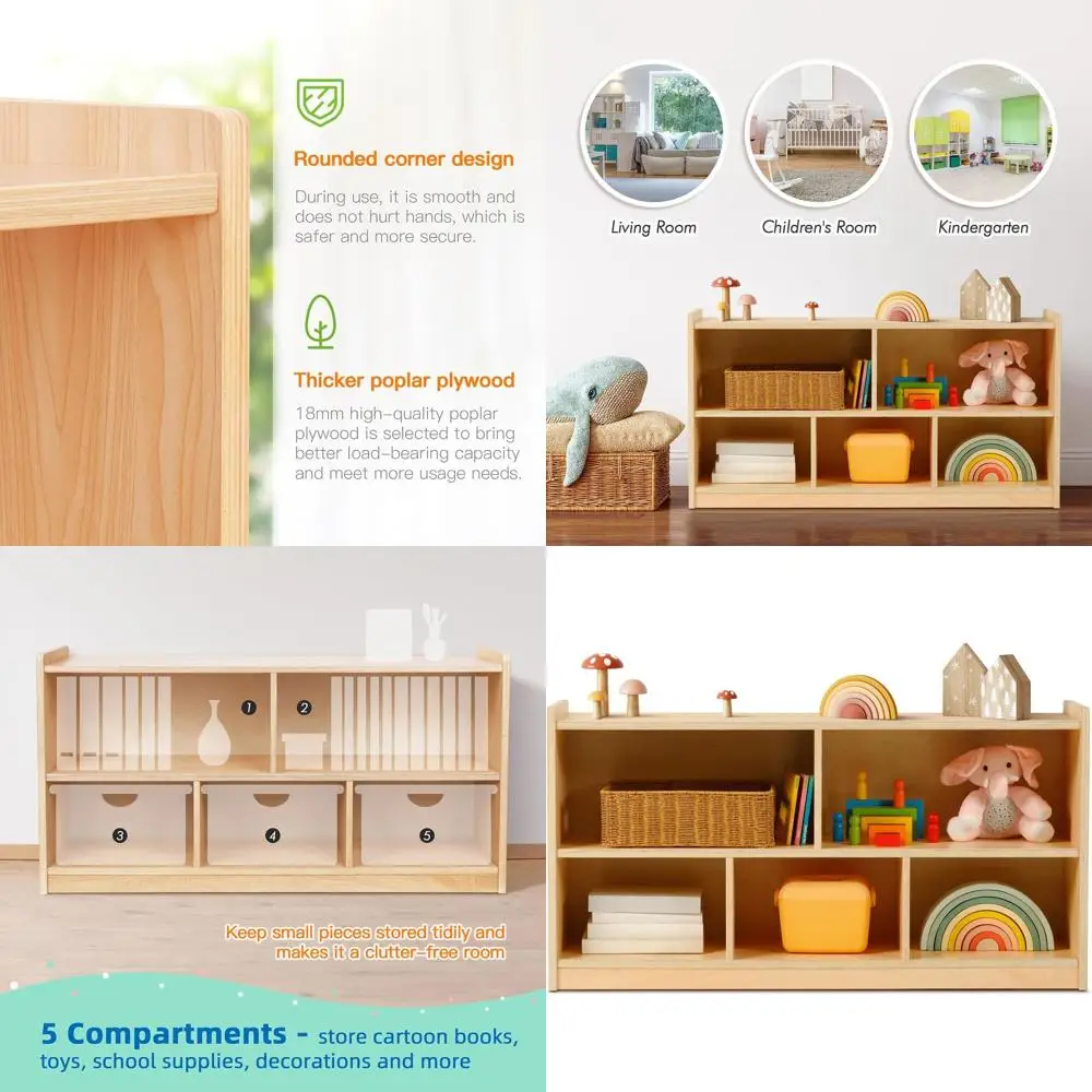 5-Tier Wooden Storage Cabinet for Kids, Playroom & Classroom, Toy Organizer, Preschool & Daycare Storage
5-Tier Wooden Storage Cabinet for Kids, Playroom & Classroom, Toy Organizer, Preschool & Daycare Storage
