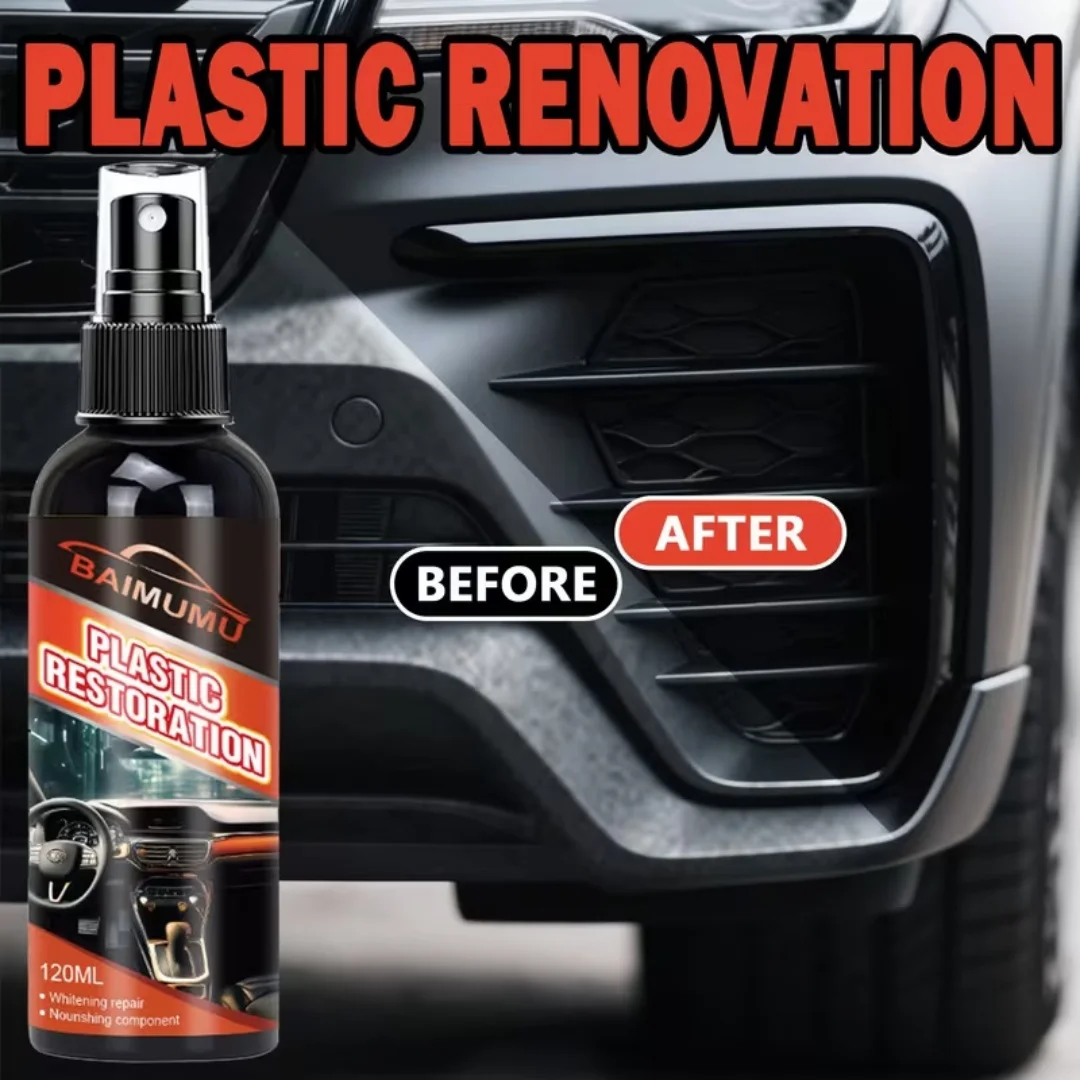 120ml Car Plastic Restorer Spray, Auto Plastic Renovator for Dashboard & Trim, Repair Whitening, Nourish & Restore Plastic
120ml Car Plastic Restorer Spray, Auto Plastic Renovator for Dashboard & Trim, Repair Whitening, Nourish & Restore Plastic