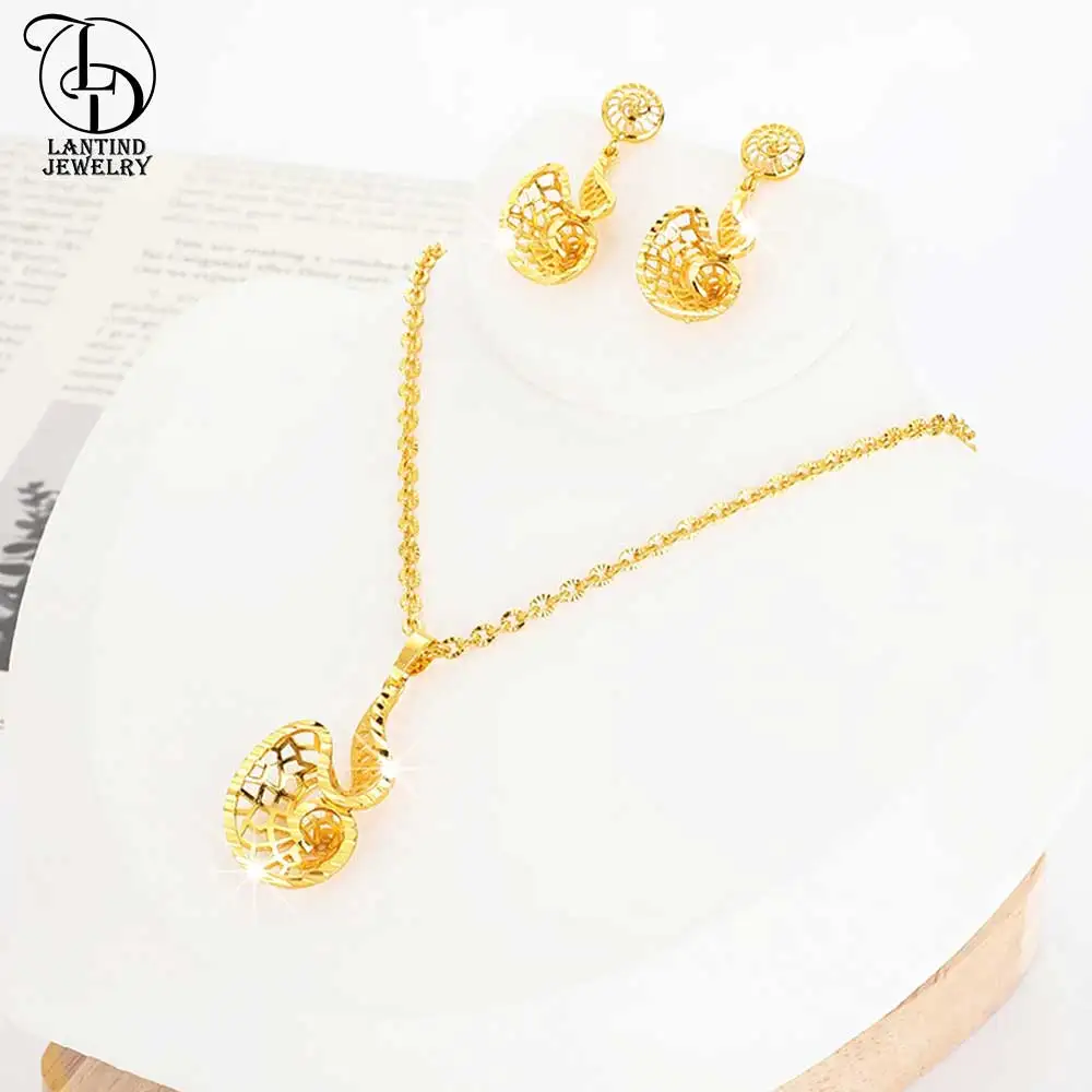 Bs00026 Fashionable Women's Petal Small Necklace Dubai 24K Gold-Plated Flower Earrings Fashion Bridal Copper Jewelry Set
Bs00026 Fashionable Women's Petal Small Necklace Dubai 24K Gold-Plated Flower Earrings Fashion Bridal Copper Jewelry Set