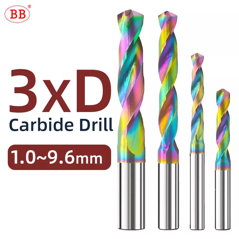 BB Carbide Drill 3xD DLC Coating External Cooling CNC Machining for Aluminum Copper Diameter 1.0mm~ 9.6mm BC2055
BB Carbide Drill 3xD DLC Coating External Cooling CNC Machining for Aluminum Copper Diameter 1.0mm~ 9.6mm BC2055