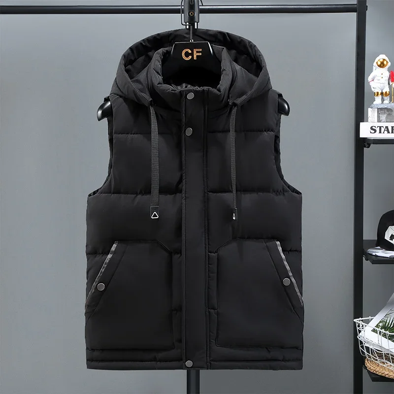 Fashion Brand Men's Vest Warm Windproof Autumn and Spring Sleeveless Jacket Hat Detachable Motorcycle Vest Men Clothing
Fashion Brand Men's Vest Warm Windproof Autumn and Spring Sleeveless Jacket Hat Detachable Motorcycle Vest Men Clothing