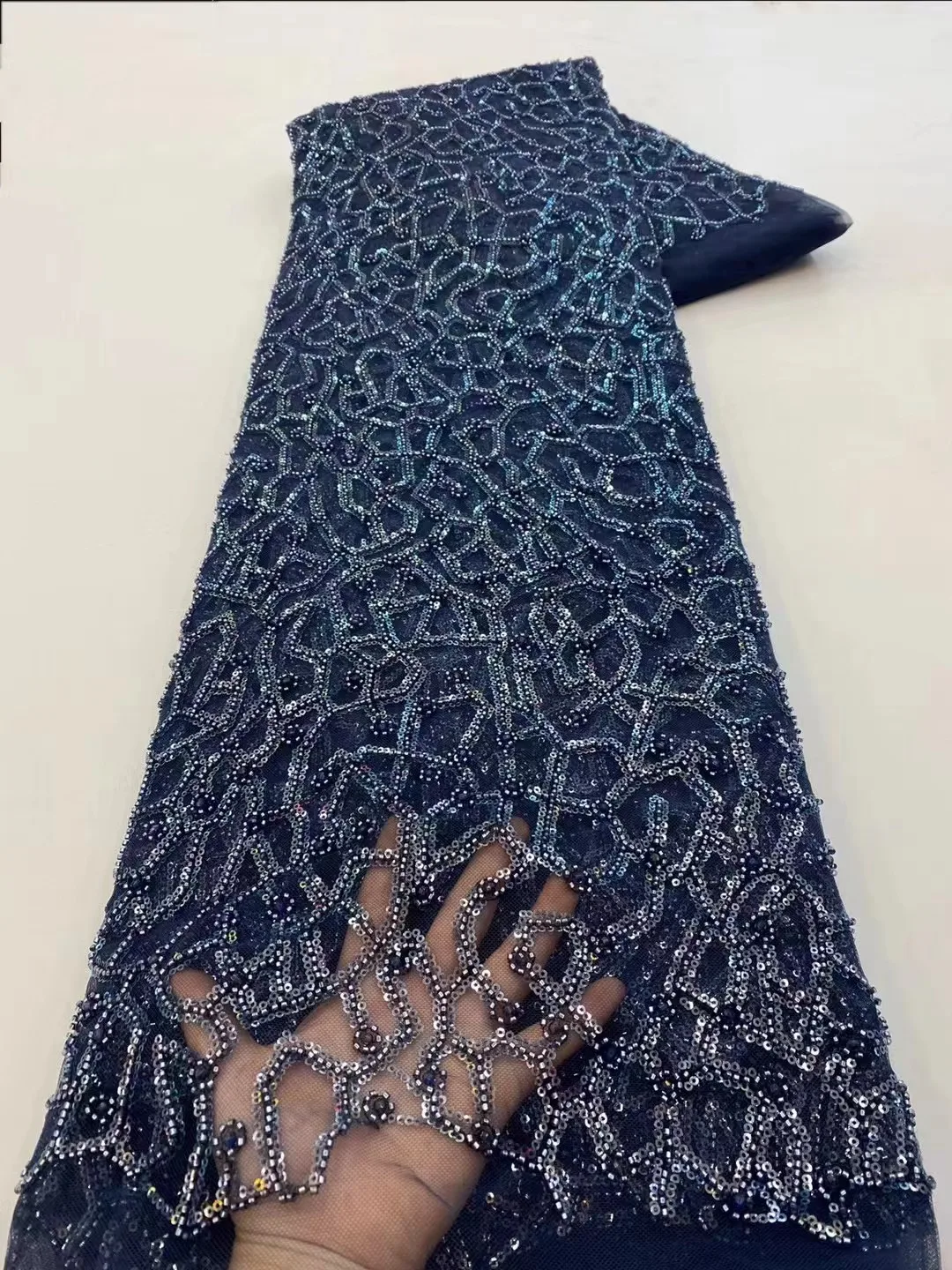 Navy BlueLatest Luxury Elegant French Embroidery Groom Lace Fabric African Nigerian With Sequins Fabric For Wedding Party Dress
Navy BlueLatest Luxury Elegant French Embroidery Groom Lace Fabric African Nigerian With Sequins Fabric For Wedding Party Dress
