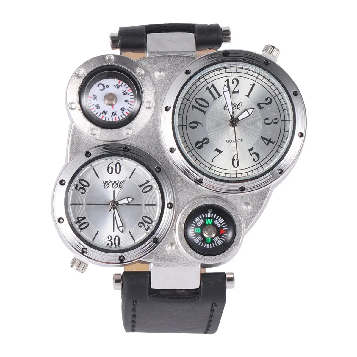 Thermometer Compass Watch Quartz Multi Time Display for Men Durable Adjustable Band Sports Watches Fashion Overseas Travel Gift
Thermometer Compass Watch Quartz Multi Time Display for Men Durable Adjustable Band Sports Watches Fashion Overseas Travel Gift