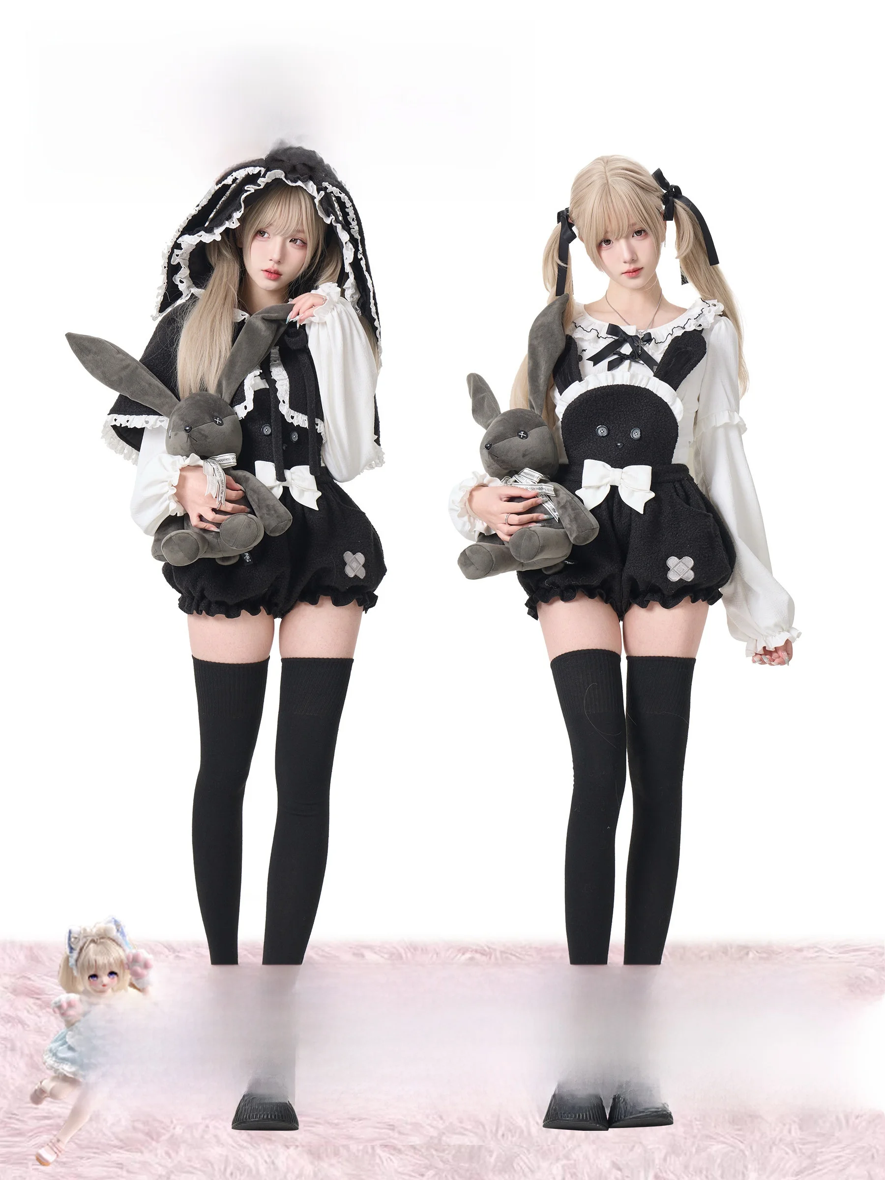 Cute Cr Bunny Girl nut【Role Series】White round Ne Top Bla Plu Overalls Cape Faionable Spring Autumn Wear
Cute Cr Bunny Girl nut【Role Series】White round Ne Top Bla Plu Overalls Cape Faionable Spring Autumn Wear