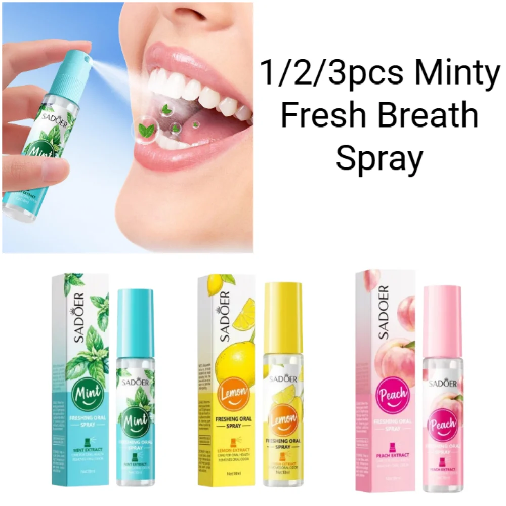 1/2/3pcs Breath Freshener Spray Lemon Peach Mint Flavor Eliminate Bad Breath Portable Breath Kissing Mouth Cleaning Spray SADOER
1/2/3pcs Breath Freshener Spray Lemon Peach Mint Flavor Eliminate Bad Breath Portable Breath Kissing Mouth Cleaning Spray SADOER