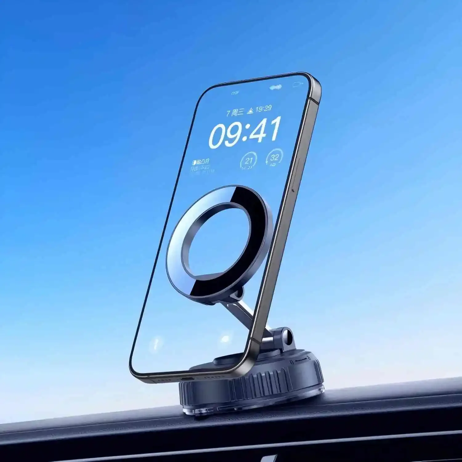 POJO Magsafe Car Phone Holder for Car Dashboard and Windshield Suction Strong Magnet Car Phone Mount Foldable with 360°Rotation
POJO Magsafe Car Phone Holder for Car Dashboard and Windshield Suction Strong Magnet Car Phone Mount Foldable with 360°Rotation