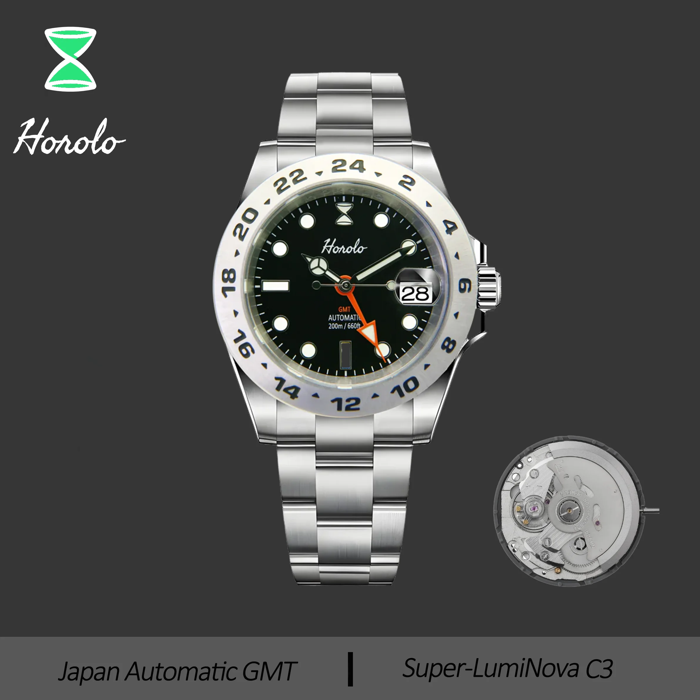 Horolo Luxury Stainless Steel Water Resistance Submariner Luminous Watches Automatic Movement Mechanical Watches Man's Watch
Horolo Luxury Stainless Steel Water Resistance Submariner Luminous Watches Automatic Movement Mechanical Watches Man's Watch