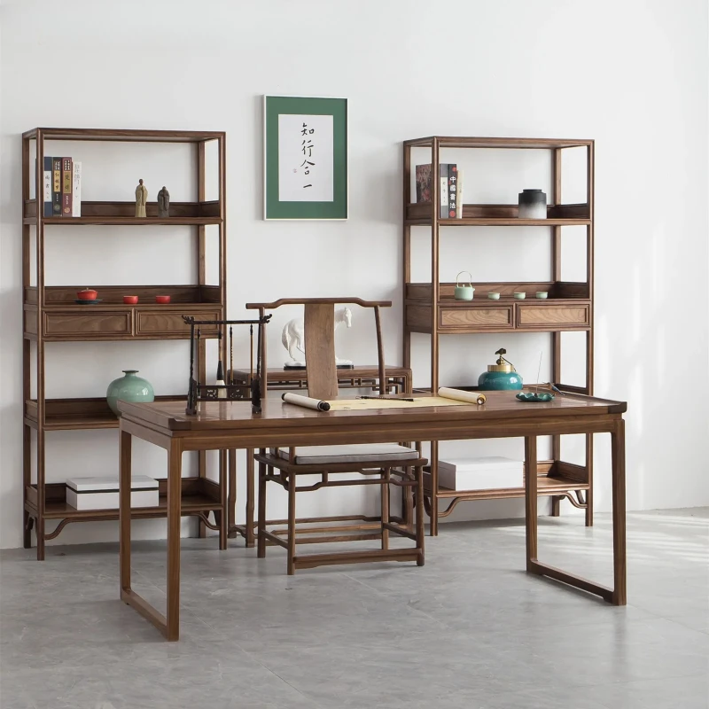 Solid Wood Bookshelf Showcase Zen Shelf Antique Old Elm Bogu Shelf New Chinese Black Walnut
Solid Wood Bookshelf Showcase Zen Shelf Antique Old Elm Bogu Shelf New Chinese Black Walnut