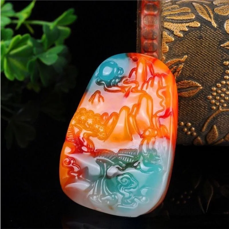 Color Jade Landscape Safety Brand, Fashionable Versatile Pendant Suitable for Both Men and Women
Color Jade Landscape Safety Brand, Fashionable Versatile Pendant Suitable for Both Men and Women