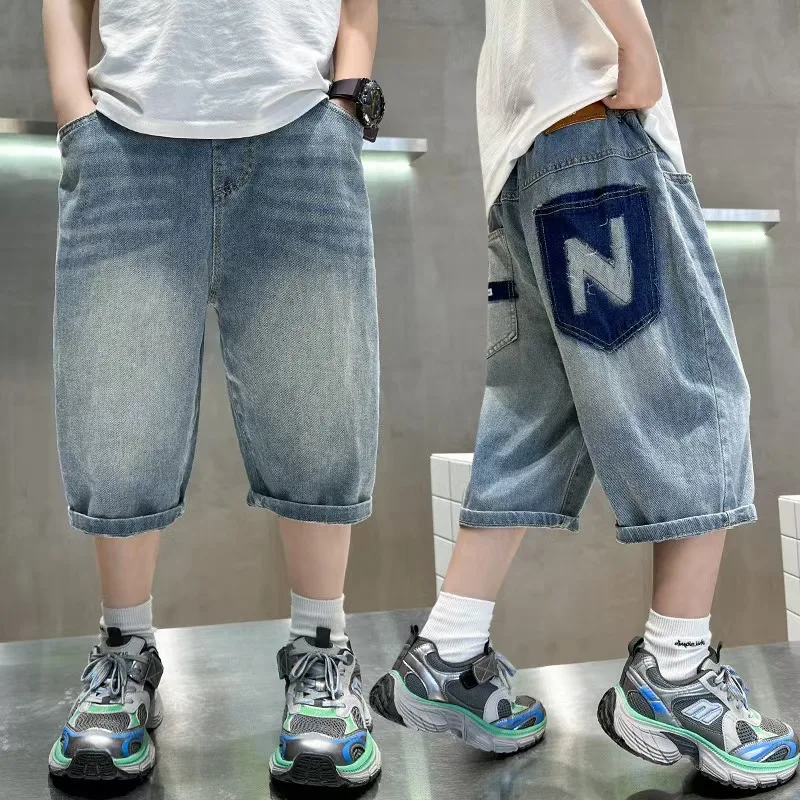 Boy's Denim Shorts New Fashion Solid Color Short Jeans Kids Casual Summer Bottoms Child Knee-Length Pants For Teenager Age 5-14Y
Boy's Denim Shorts New Fashion Solid Color Short Jeans Kids Casual Summer Bottoms Child Knee-Length Pants For Teenager Age 5-14Y