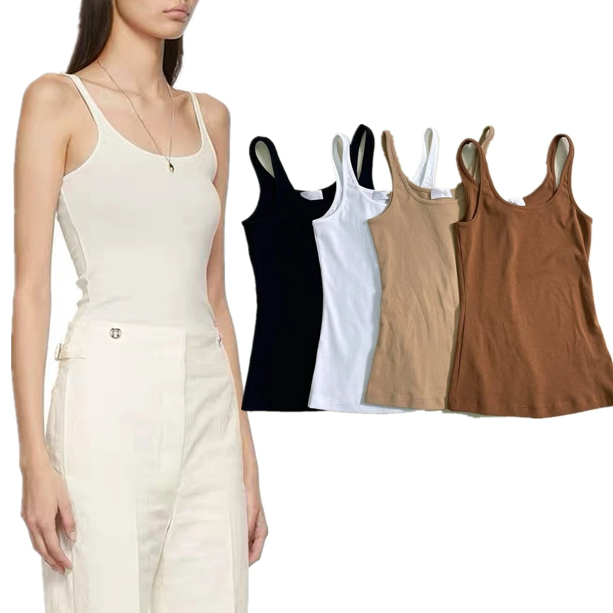 Jenny&dave Summer Tank Tops Nordic Minimalist Knitted Cotton Camisole French Elegant Basic U-neck Bottoming T-shirt For Women
Jenny&dave Summer Tank Tops Nordic Minimalist Knitted Cotton Camisole French Elegant Basic U-neck Bottoming T-shirt For Women
