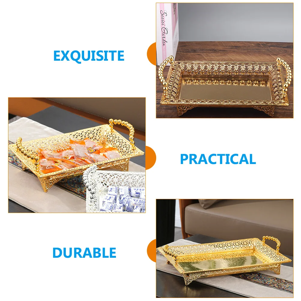 Metal Fruit Tray Chocolate Food Serving Dish Handheld Coffee Table with Handle Zinc Alloy Storage Desktop
Metal Fruit Tray Chocolate Food Serving Dish Handheld Coffee Table with Handle Zinc Alloy Storage Desktop