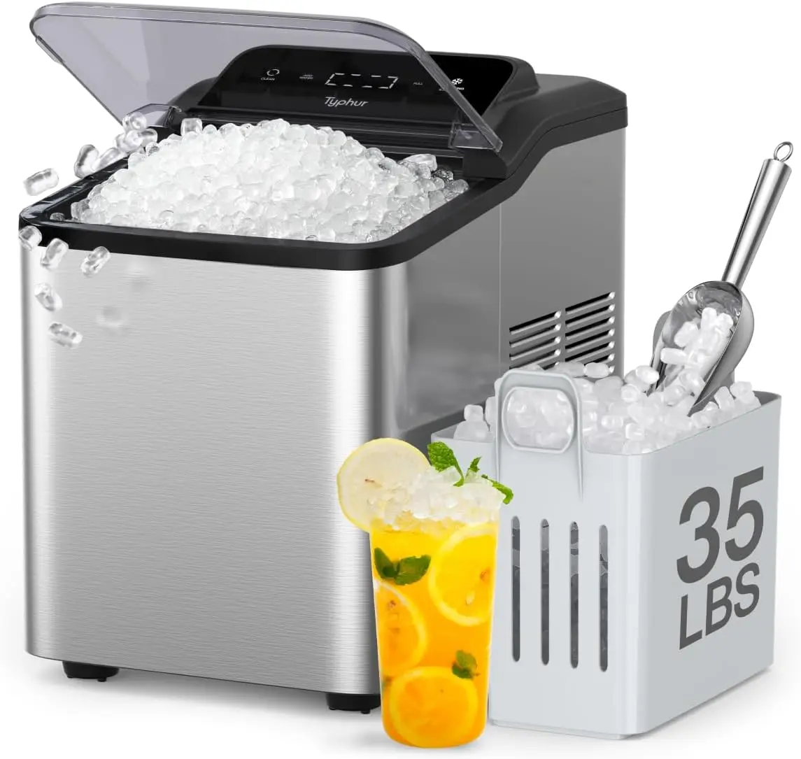 Typhur Máquina de hielo de pepita rápida con bomba autolimpieza, máquina hielo
Typhur Máquina de hielo de pepita rápida con bomba autolimpieza, máquina hielo