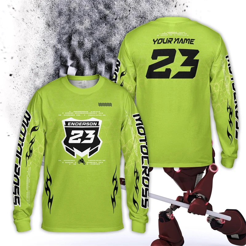 Personalized Rider Name Number Motocross Long Sleeve Shirt Custom Color Dirt Bike 3D Printed T Shirt Off-Road Racing Team Tees
Personalized Rider Name Number Motocross Long Sleeve Shirt Custom Color Dirt Bike 3D Printed T Shirt Off-Road Racing Team Tees
