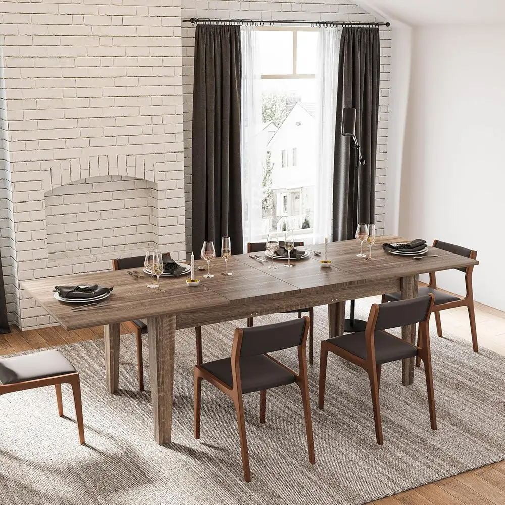 Large Expandable Dining Table for 8-12 People with Pedestal Base in Oak Finish
Large Expandable Dining Table for 8-12 People with Pedestal Base in Oak Finish