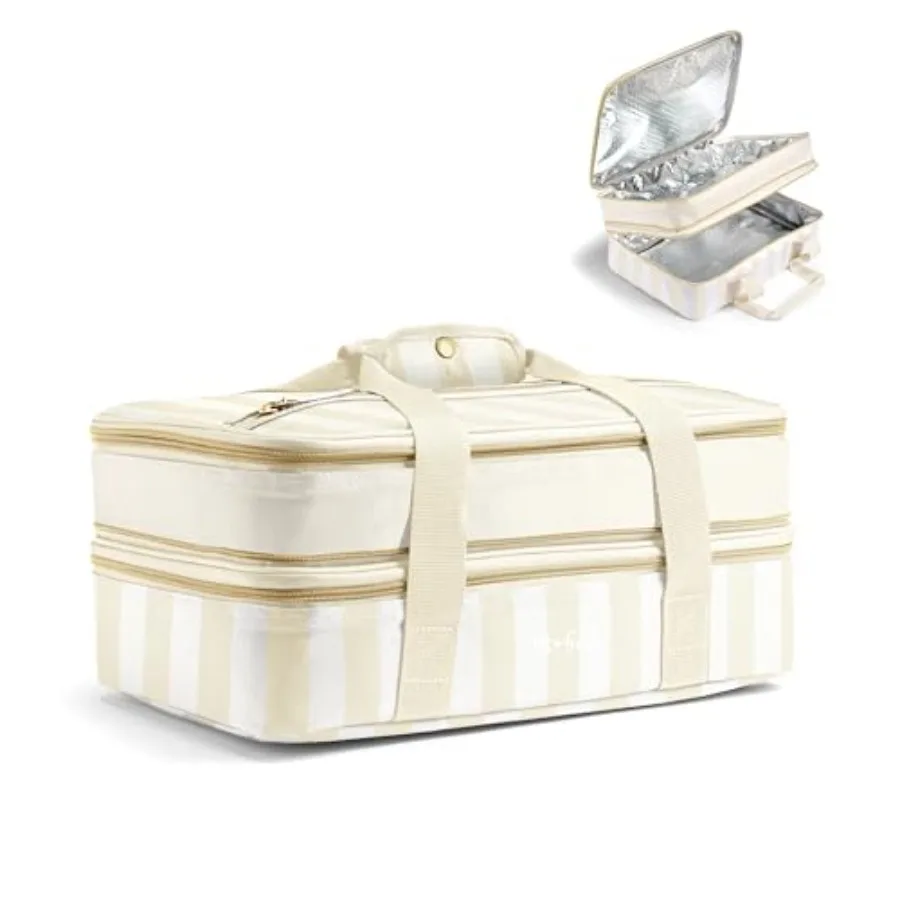 Insulated Casserole Carrier - Double Decker Food Carrier Fits Two 9x13 Dishes, Expandable Hot and Cold Food Transport Bag with
Insulated Casserole Carrier - Double Decker Food Carrier Fits Two 9x13 Dishes, Expandable Hot and Cold Food Transport Bag with