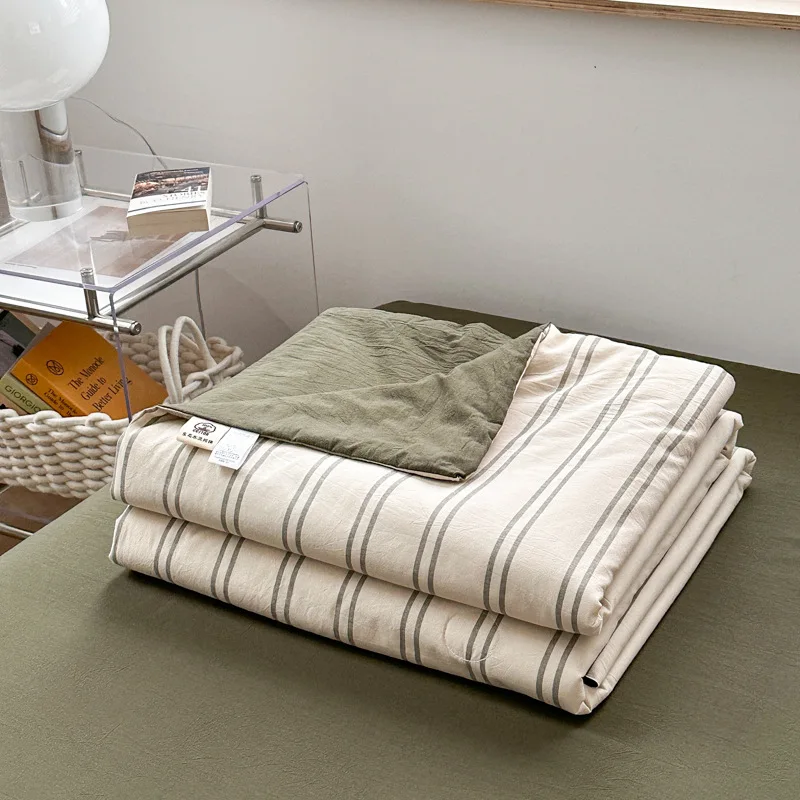 High Quality Striped Cotton Thin Quilt Soy Fiber Summer Blanket Soft and Lightweight Air Conditioning Nap Comforter Bed Duvets
High Quality Striped Cotton Thin Quilt Soy Fiber Summer Blanket Soft and Lightweight Air Conditioning Nap Comforter Bed Duvets