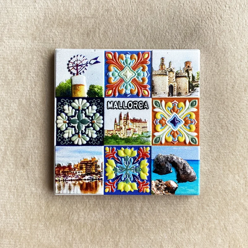 Spanish Mallorca 3D resin refrigerator sticker, windmill spinning, majestic castle, charming coast
Spanish Mallorca 3D resin refrigerator sticker, windmill spinning, majestic castle, charming coast