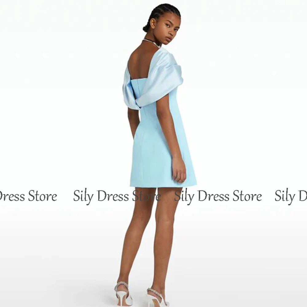 Customized Simple Women's Cocktail Party Gowns Satin&Jersey A-line Beach Dress Azure One-shoulder Pleat Party Dress Mini 2026
Customized Simple Women's Cocktail Party Gowns Satin&Jersey A-line Beach Dress Azure One-shoulder Pleat Party Dress Mini 2026