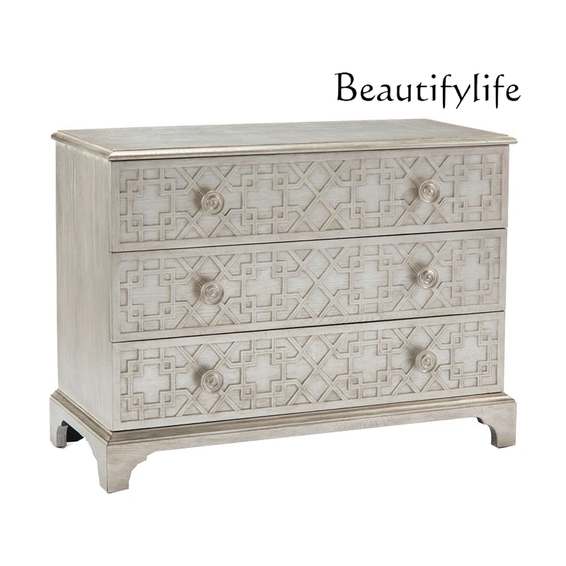 American light luxury entrance cabinet Solid wood entry living room three-bucket cabinet Simple drawer storage locker
American light luxury entrance cabinet Solid wood entry living room three-bucket cabinet Simple drawer storage locker