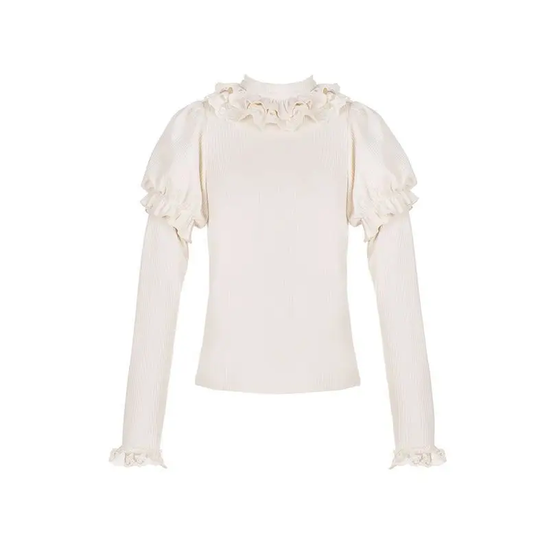 Кружевная рубашка с круглым вырезом в стиле Харадзюку, осенне-зимняя вязаная легкая эластичная майка, одежда для поездок на работу, тонкие универсальные стандартные пуловеры
Кружевная рубашка с круглым вырезом в стиле Харадзюку, осенне-зимняя вязаная легкая эластичная майка, одежда для поездок на работу, тонкие универсальные стандартные пуловеры