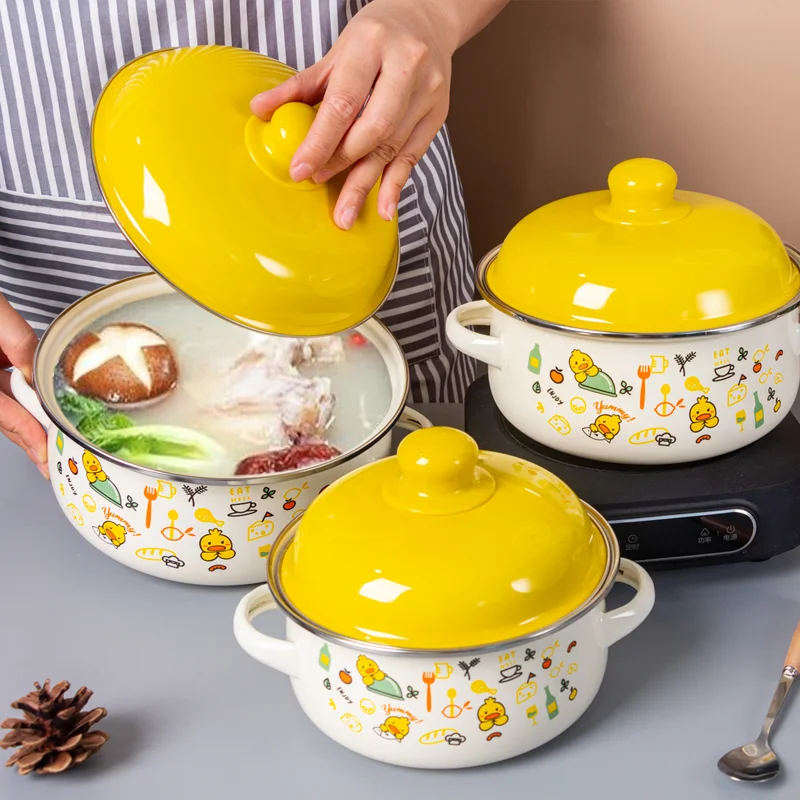 3-Piece Enameled Soup Pot Set Small Saucepan for Cooking Noodles and Simmering Soups Thick-Walled Household Kitchen Cookware
3-Piece Enameled Soup Pot Set Small Saucepan for Cooking Noodles and Simmering Soups Thick-Walled Household Kitchen Cookware