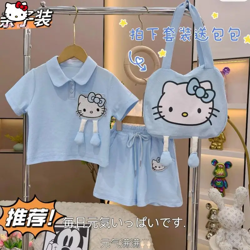 Hello Kitty Girls' Summer Kawaii Set New Anime Sports and Leisure Korean Edition Cartoon Cotton Short Sleeved Shorts Set
Hello Kitty Girls' Summer Kawaii Set New Anime Sports and Leisure Korean Edition Cartoon Cotton Short Sleeved Shorts Set