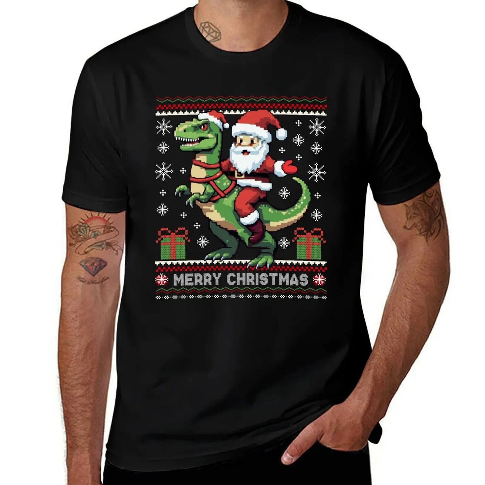Merry Christmas Funny Santa Riding TRex Dinosaur Ugly Christmas Sweater Style T-Shirt
Merry Christmas Funny Santa Riding TRex Dinosaur Ugly Christmas Sweater Style T-Shirt