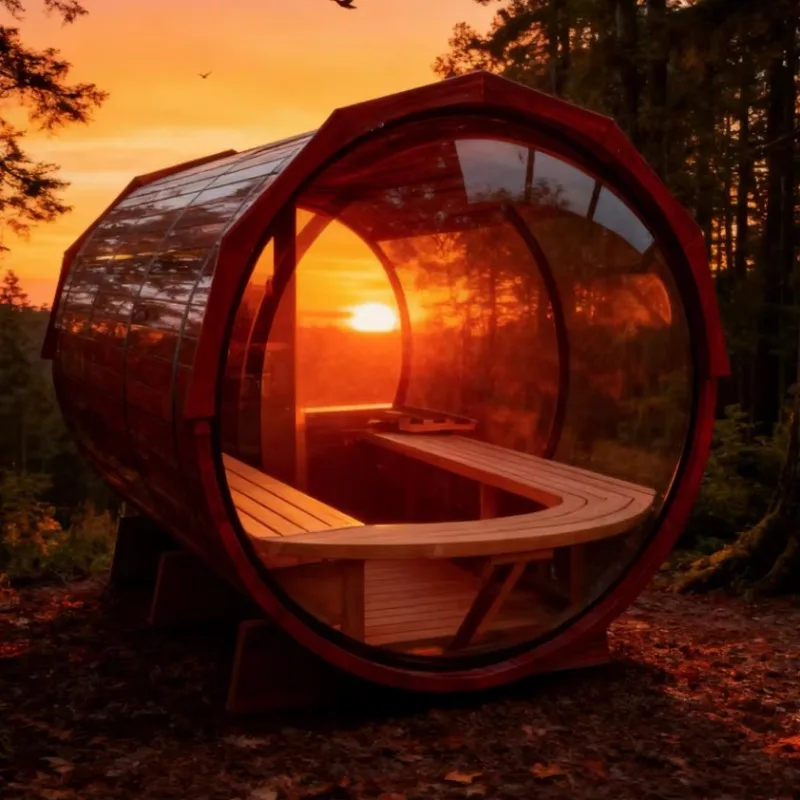 Customized Solid Wood 4-8 Person Outdoor Barrel Sauna with Panoramic View Window Eco Friendly Dry Steam Sauna
Customized Solid Wood 4-8 Person Outdoor Barrel Sauna with Panoramic View Window Eco Friendly Dry Steam Sauna
