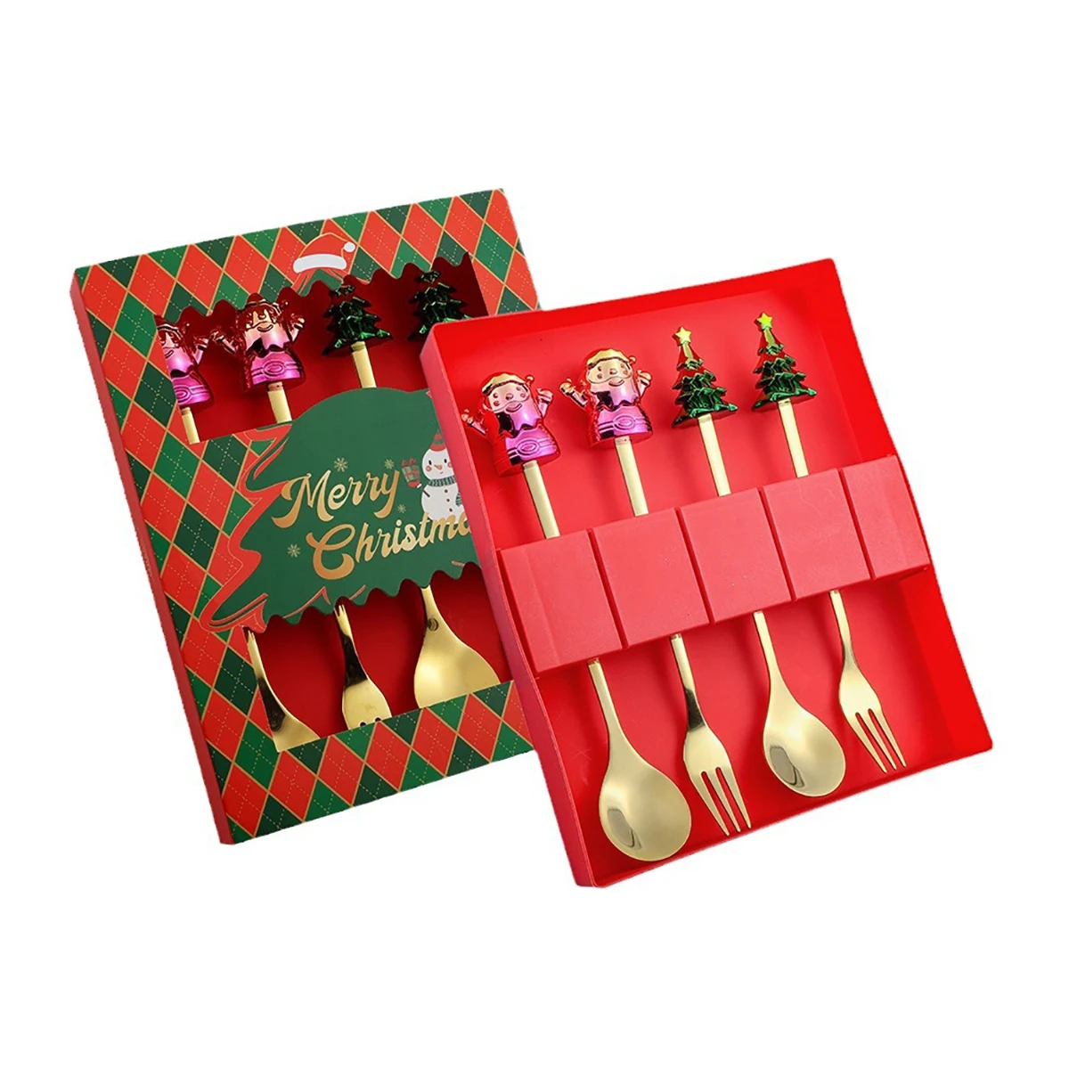 Creative Christmas tree decoration stainless steel fork, used for fruit salad, steak cake, dessert tableware and supplies
Creative Christmas tree decoration stainless steel fork, used for fruit salad, steak cake, dessert tableware and supplies
