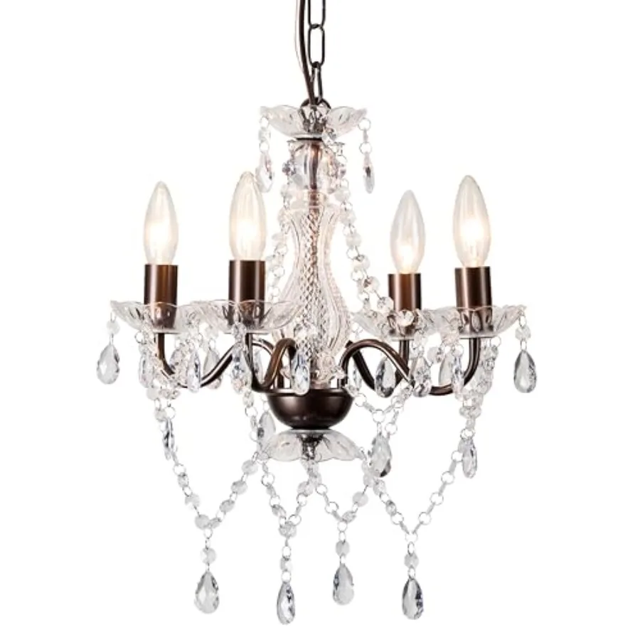 Modern farmhouse living room chandelier: acrylic crystal, bronze, 4-light candle-style pendant with elegant minimalist design a
Modern farmhouse living room chandelier: acrylic crystal, bronze, 4-light candle-style pendant with elegant minimalist design a