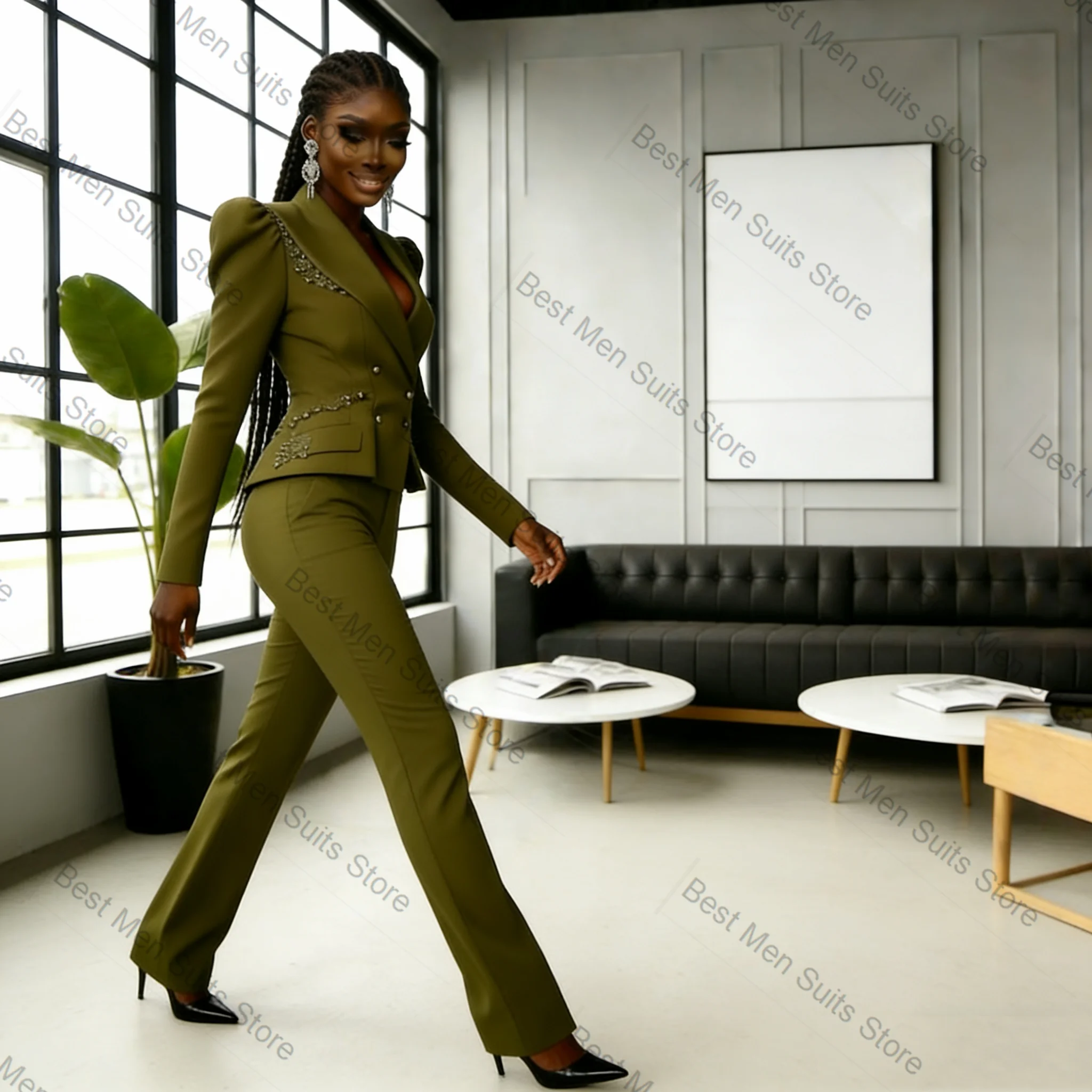 Crystals Green Women Suit Set 2 Pcs Blazer Pants Trousers Spring Formal Office Jacket Customized Wedding Tuxedo Guest Coat
Crystals Green Women Suit Set 2 Pcs Blazer Pants Trousers Spring Formal Office Jacket Customized Wedding Tuxedo Guest Coat