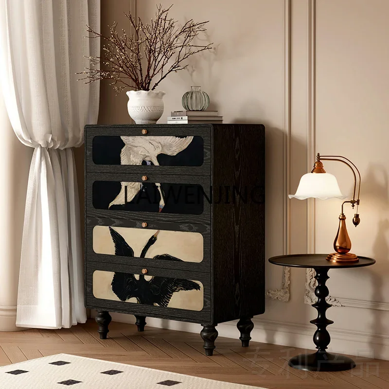 LYN medieval black and white swan four-chest cabinet household solid wood drawer storage integrated side cabinet
LYN medieval black and white swan four-chest cabinet household solid wood drawer storage integrated side cabinet