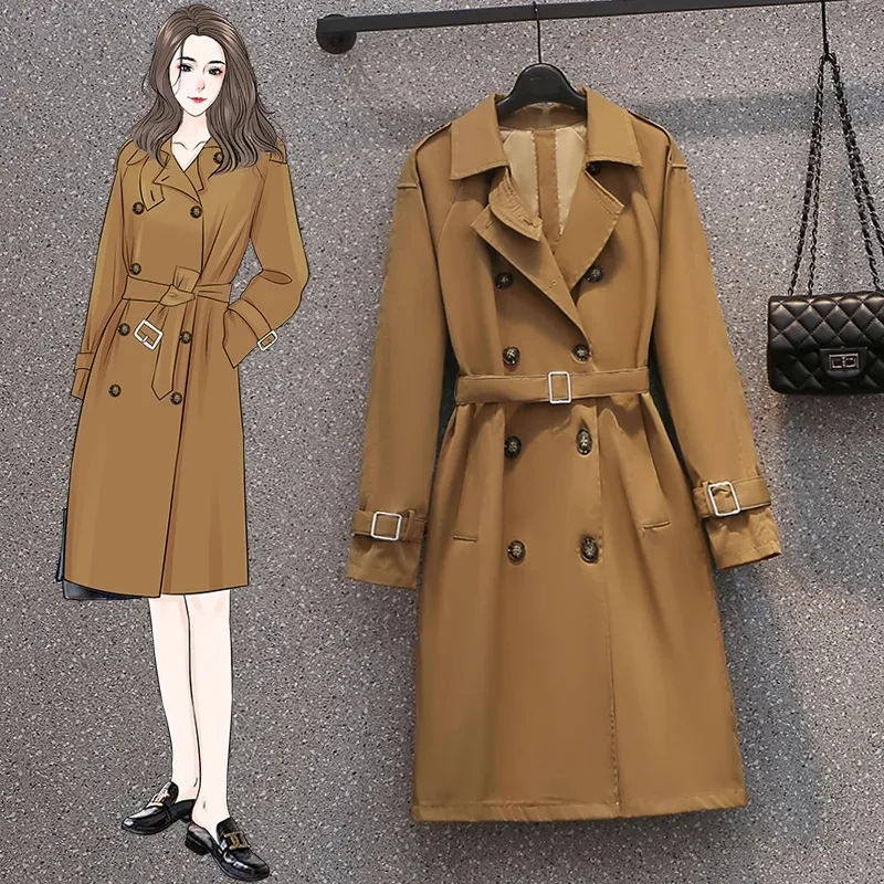 2023 Spring New Trench Coat Women Fashion Slim British Style Windbreaker Jacket Female Large Size Long Double-breasted Outerwear
2023 Spring New Trench Coat Women Fashion Slim British Style Windbreaker Jacket Female Large Size Long Double-breasted Outerwear
