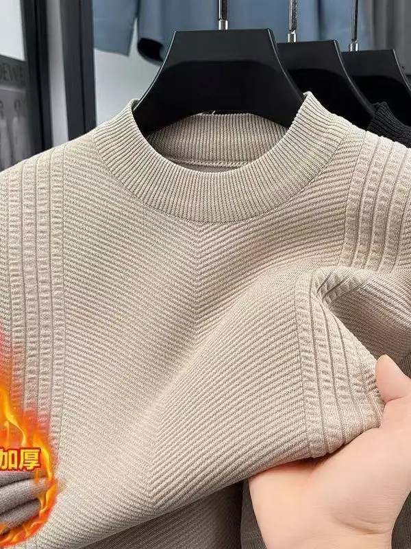 Мужской вязаный свитер с круглым вырезом, осенне-зимний, новый, утепленный флисом, теплый, свободный, деловой стиль, с длинными рукавами
Мужской вязаный свитер с круглым вырезом, осенне-зимний, новый, утепленный флисом, теплый, свободный, деловой стиль, с длинными рукавами