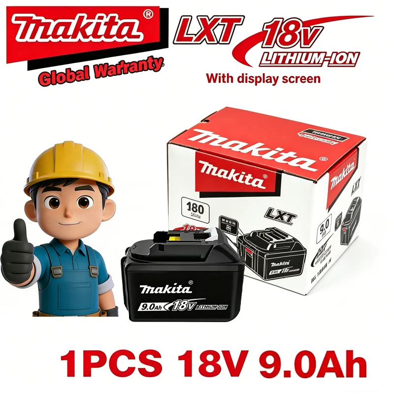 Genuine Makita 18V 9.0Ah battery with charger set for Makita 18V power tool DDF487 DTW700 GBA404 DUC150Z DHR183Z
Genuine Makita 18V 9.0Ah battery with charger set for Makita 18V power tool DDF487 DTW700 GBA404 DUC150Z DHR183Z