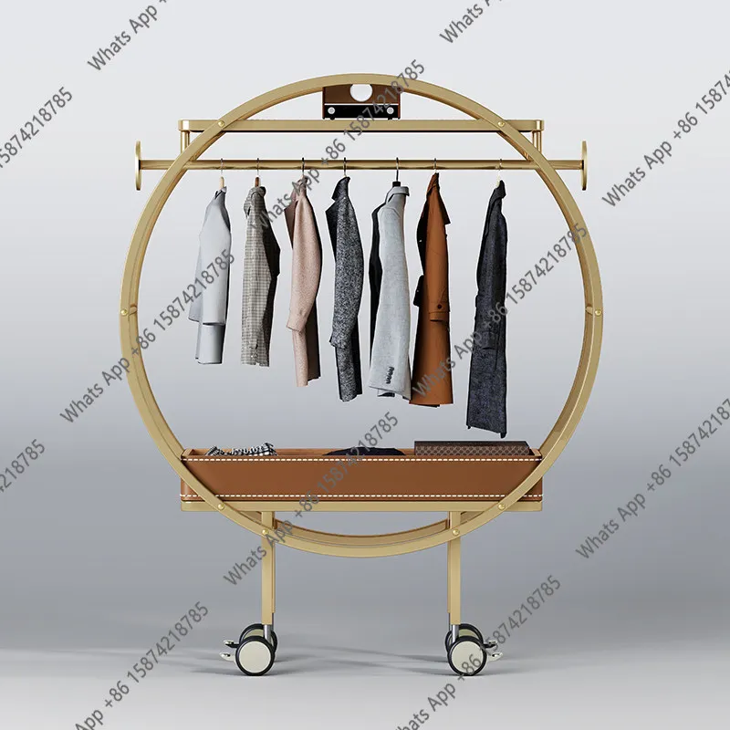 Round Storage Italian Saddle Leather Stainless Steel Coat Rack Mobile Bedroom Hanger with Wheels Gold
Round Storage Italian Saddle Leather Stainless Steel Coat Rack Mobile Bedroom Hanger with Wheels Gold