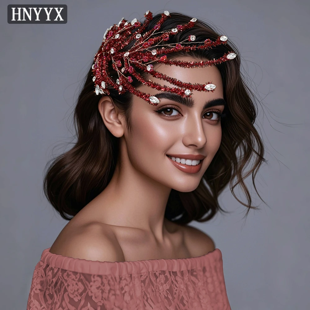 HNYYX Bridal Handmade Headpiece Exquisite Rhinestone Headdress Red Feather Headwear Wedding Banquet Party Hair Accessories A376
HNYYX Bridal Handmade Headpiece Exquisite Rhinestone Headdress Red Feather Headwear Wedding Banquet Party Hair Accessories A376